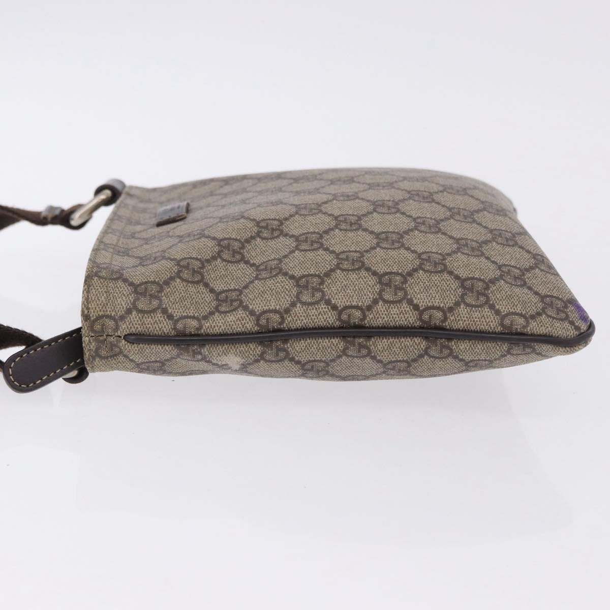 GUCCI GG Supreme Shoulder Bag PVC Beige Gold 201538 Auth 200996