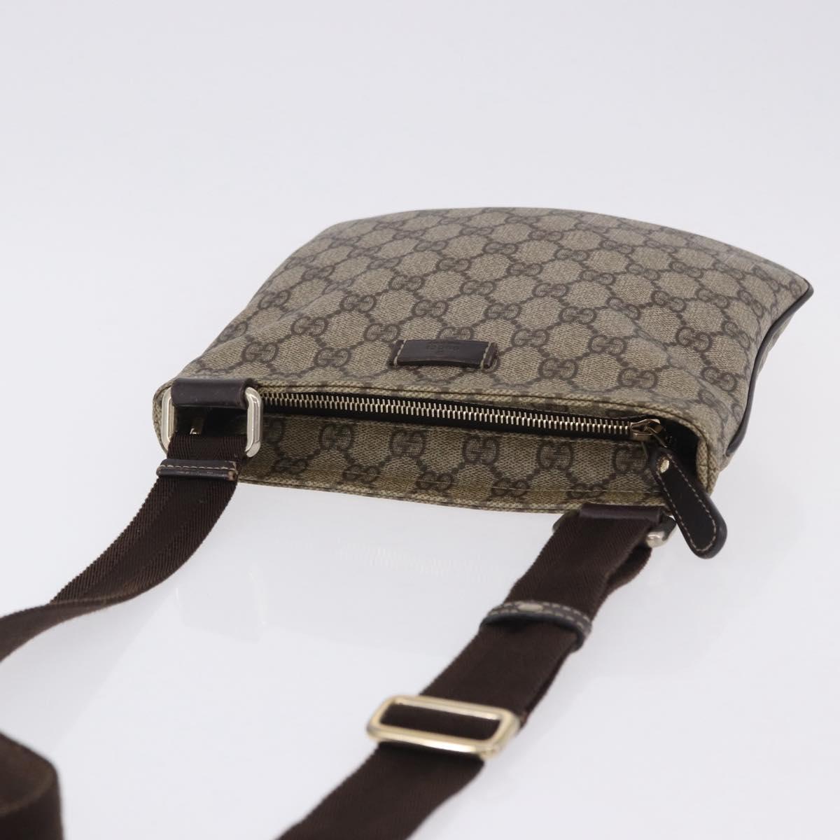 GUCCI GG Supreme Shoulder Bag PVC Beige Gold 201538 Auth 200996