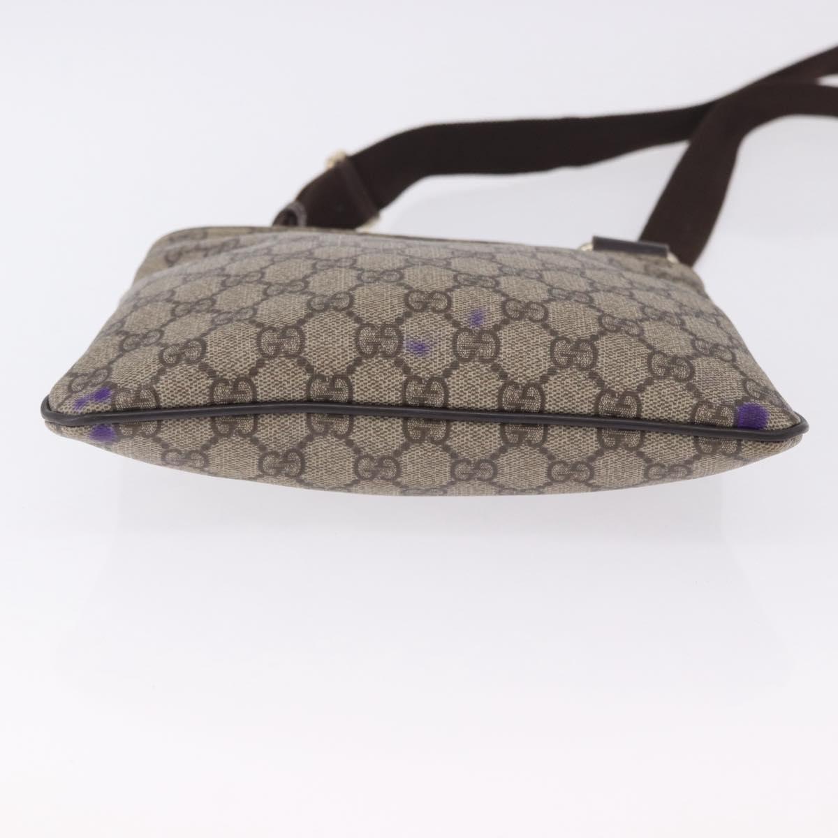 GUCCI GG Supreme Shoulder Bag PVC Beige Gold 201538 Auth 200996