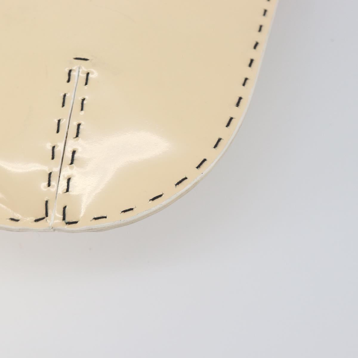 GUCCI Chain Shoulder Bag Patent leather Beige Gold 001 4168 Auth 200998