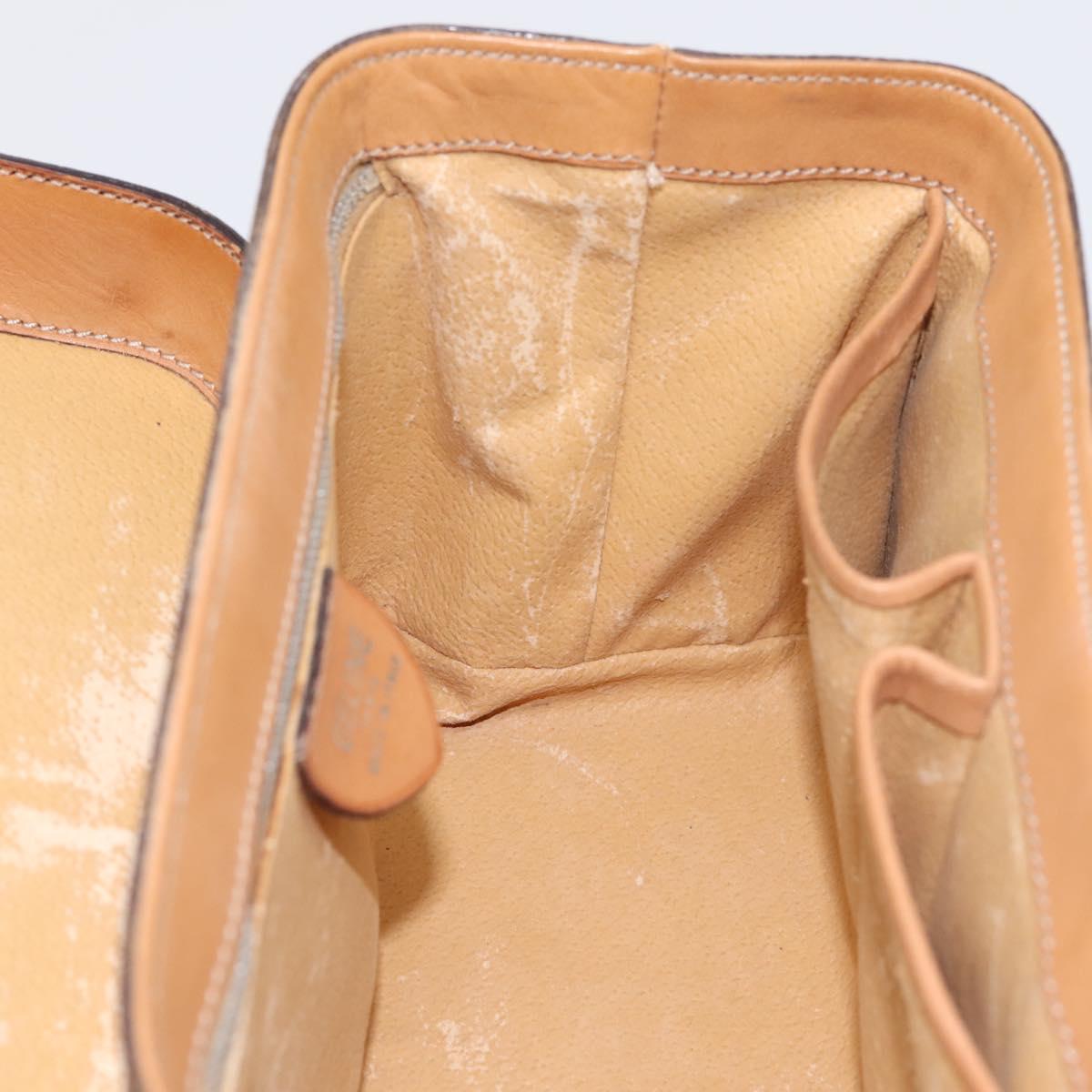 CELINE Macadam Canvas Star Ball Vanity Pouch PVC Leather Brown Auth 201000