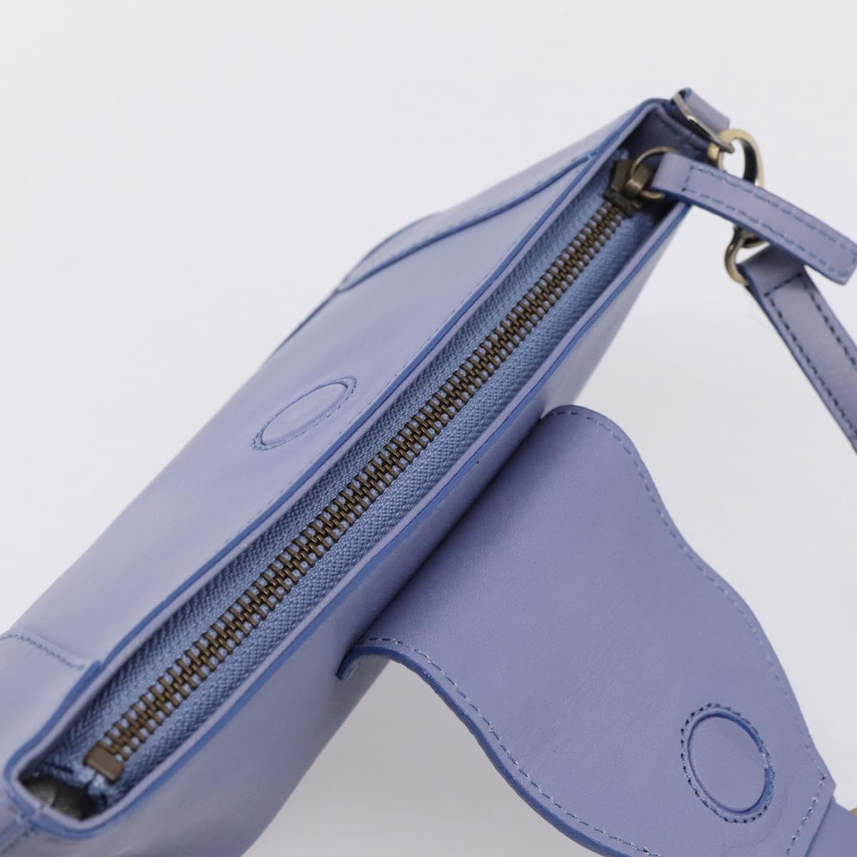 Chloe Clutch Bag Leather Light Blue Gold Auth 201007A