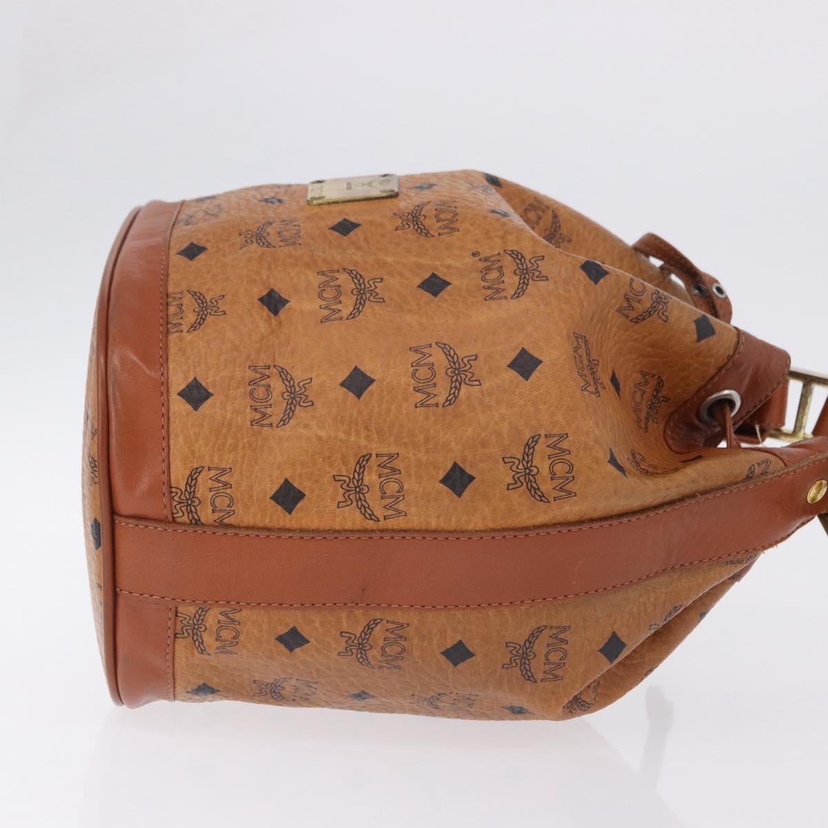 MCM Vicetos Logogram Shoulder Bag PVC Leather Brown Gold Auth 201008