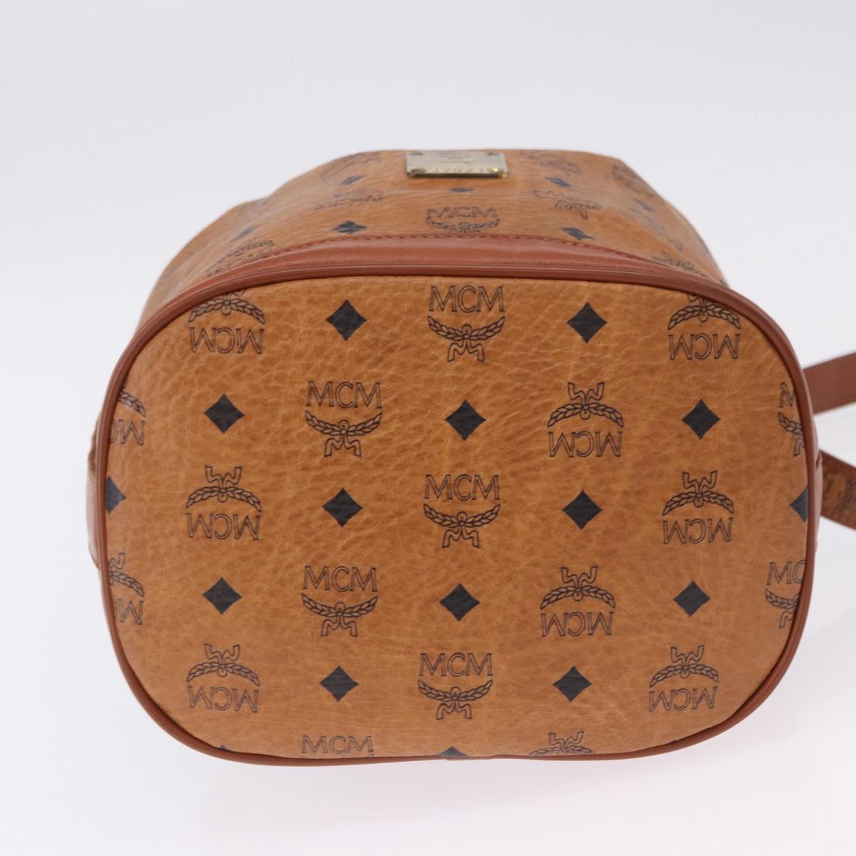 MCM Vicetos Logogram Shoulder Bag PVC Leather Brown Gold Auth 201008