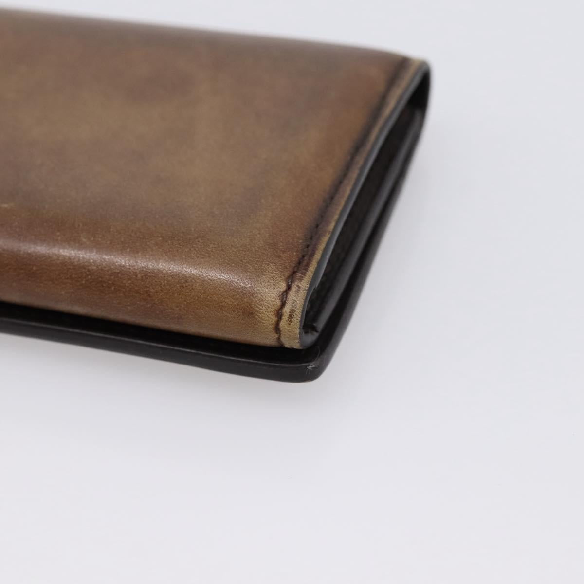 Berluti Gas Pearl Card Case Leather Brown Auth 201010V