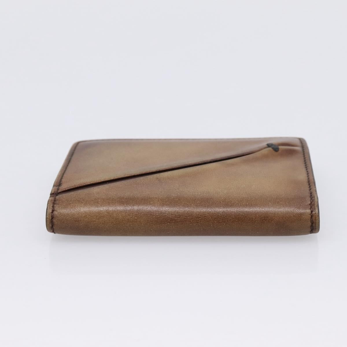 Berluti Gas Pearl Card Case Leather Brown Auth 201010V