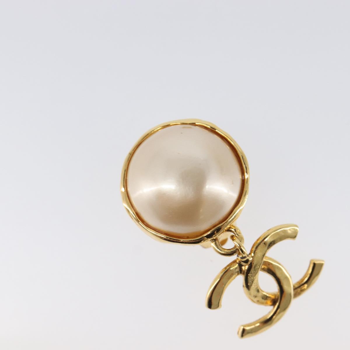 CHANEL Earring metal Gold Tone CC Auth 201011