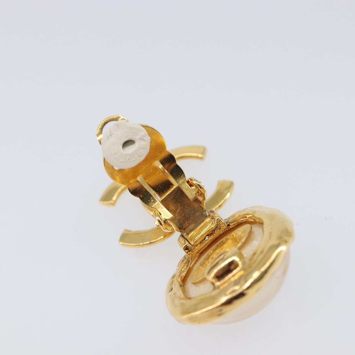 CHANEL Earring metal Gold Tone CC Auth 201011