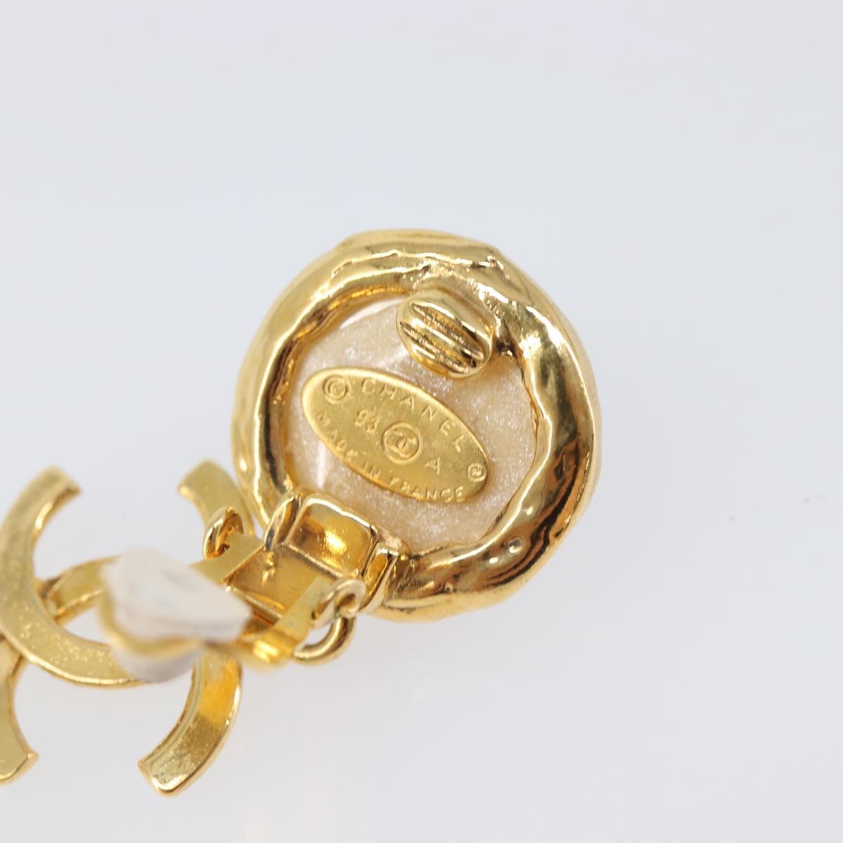 CHANEL Earring metal Gold Tone CC Auth 201011