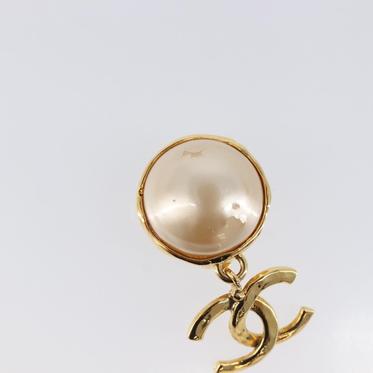 CHANEL Earring metal Gold Tone CC Auth 201011