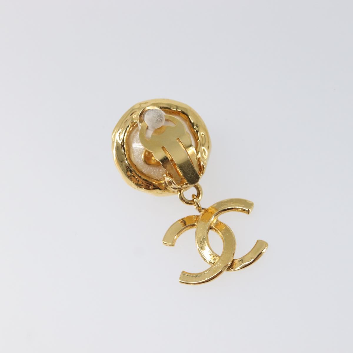 CHANEL Earring metal Gold Tone CC Auth 201011