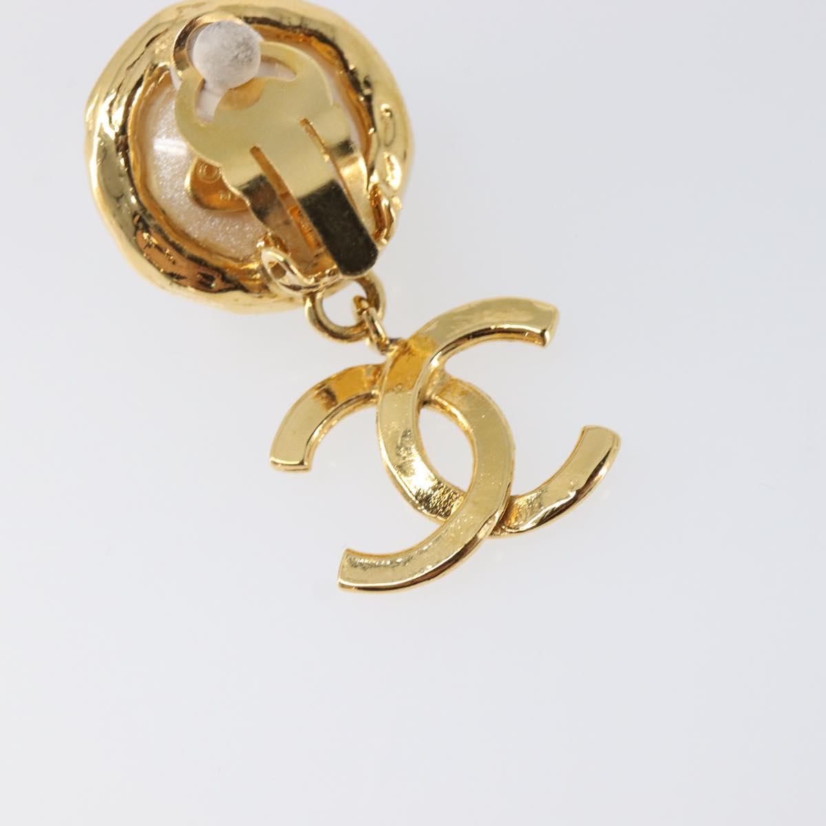 CHANEL Earring metal Gold Tone CC Auth 201011