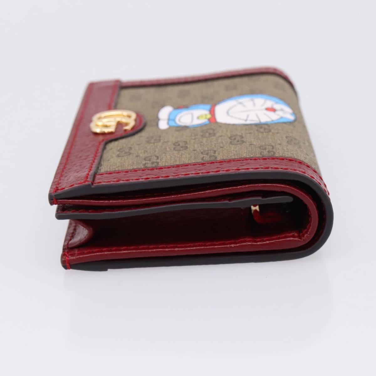 GUCCI Micro GG Supreme Doraemon Compact Wallet PVC Beige 647788 Auth 201012M