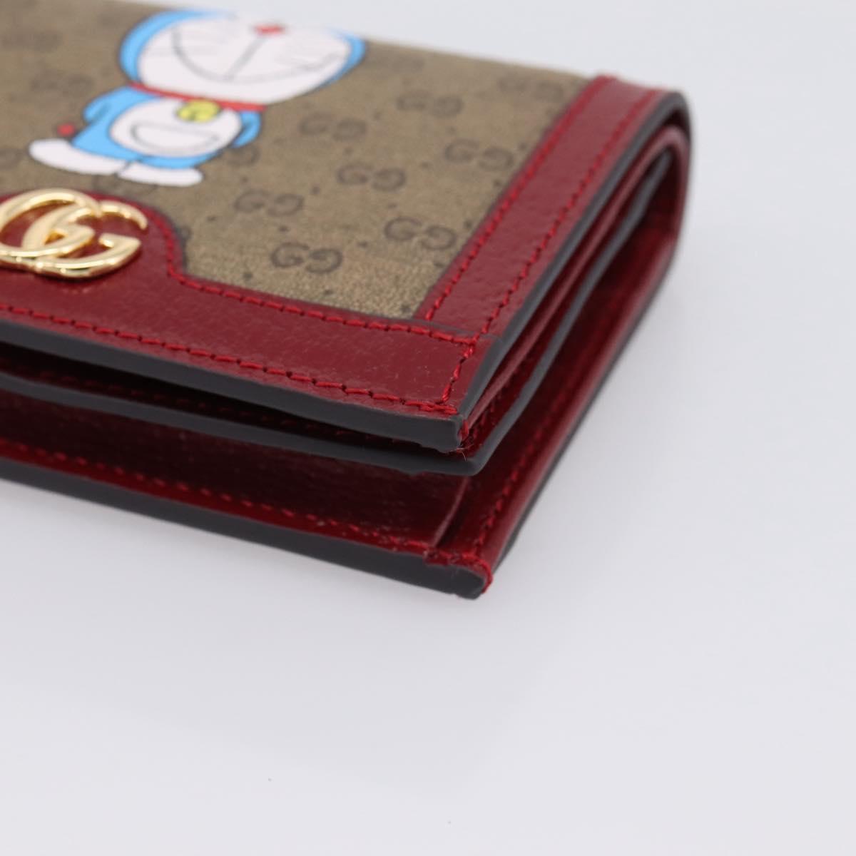 GUCCI Micro GG Supreme Doraemon Compact Wallet PVC Beige 647788 Auth 201012M