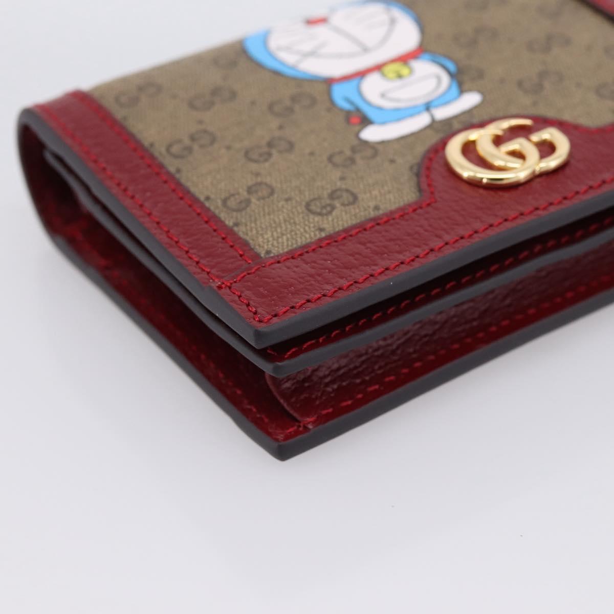GUCCI Micro GG Supreme Doraemon Compact Wallet PVC Beige 647788 Auth 201012M