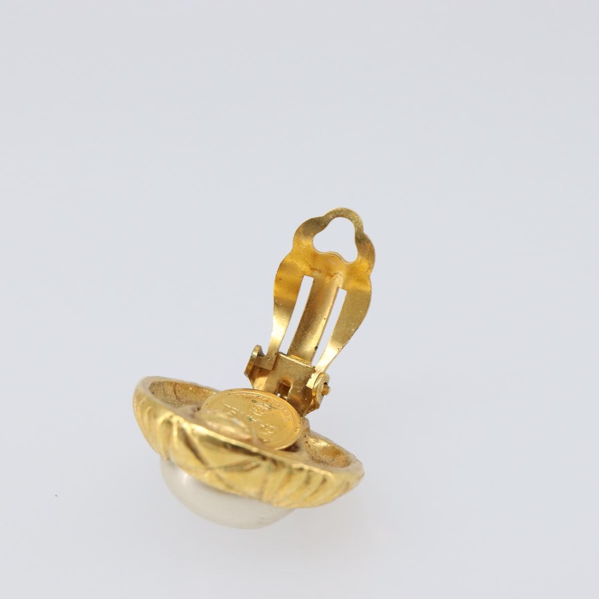 CHANEL Earring metal Gold Tone CC Auth 201014