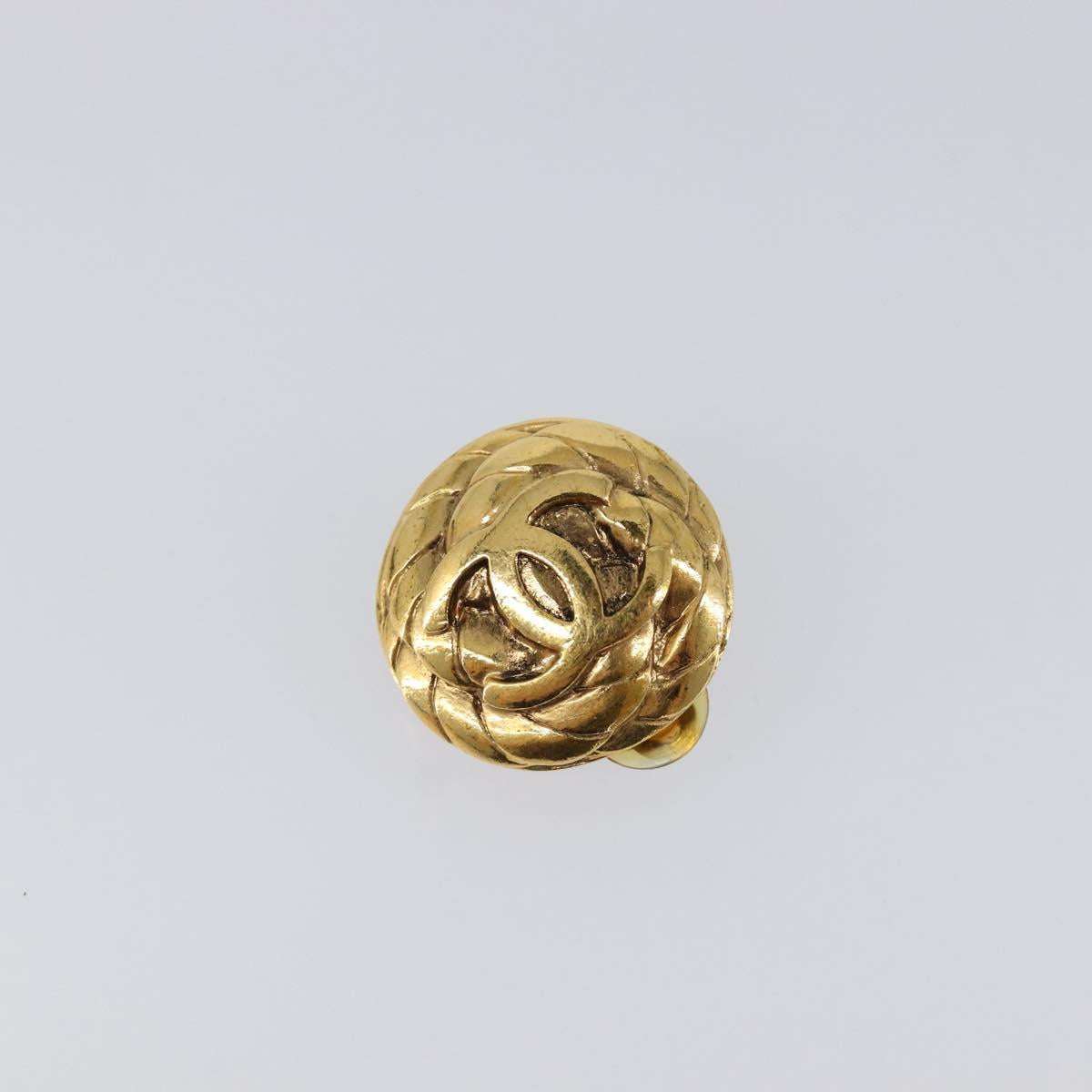 CHANEL Earring metal Gold Tone CC Auth 201015V
