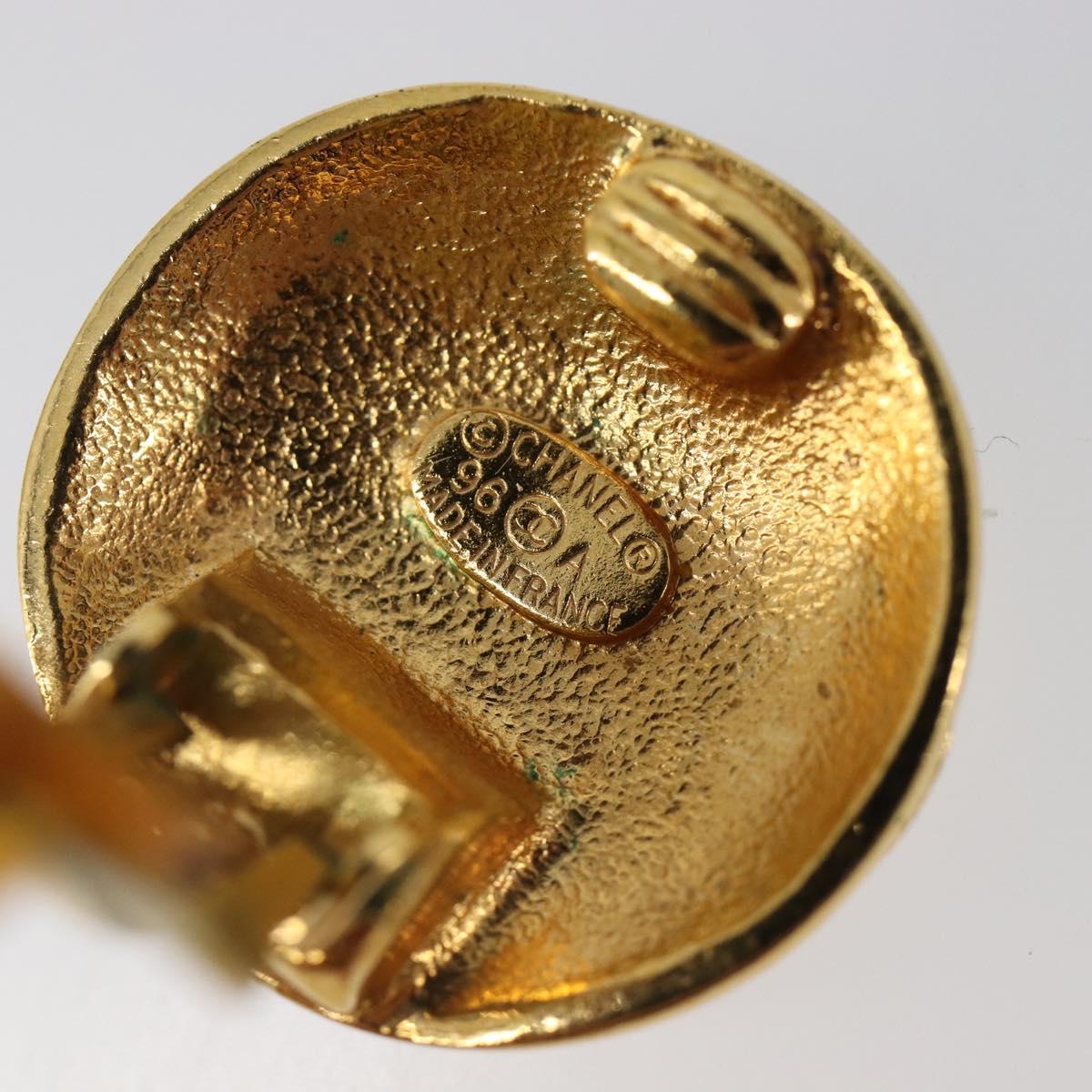 CHANEL Earring metal Gold Tone CC Auth 201015V