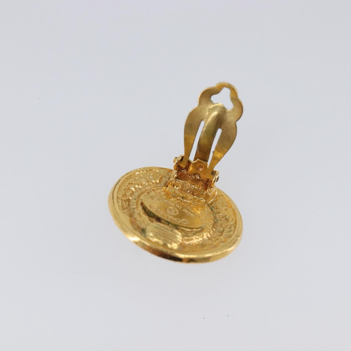 CHANEL Earring metal Gold Tone CC Auth 201016