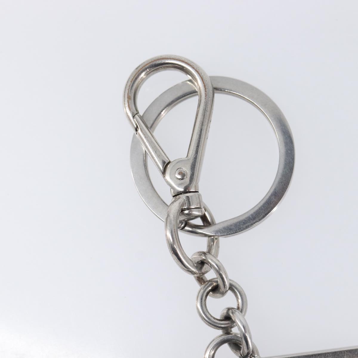 PRADA Triangle Key Ring metal Silver Auth 201017A