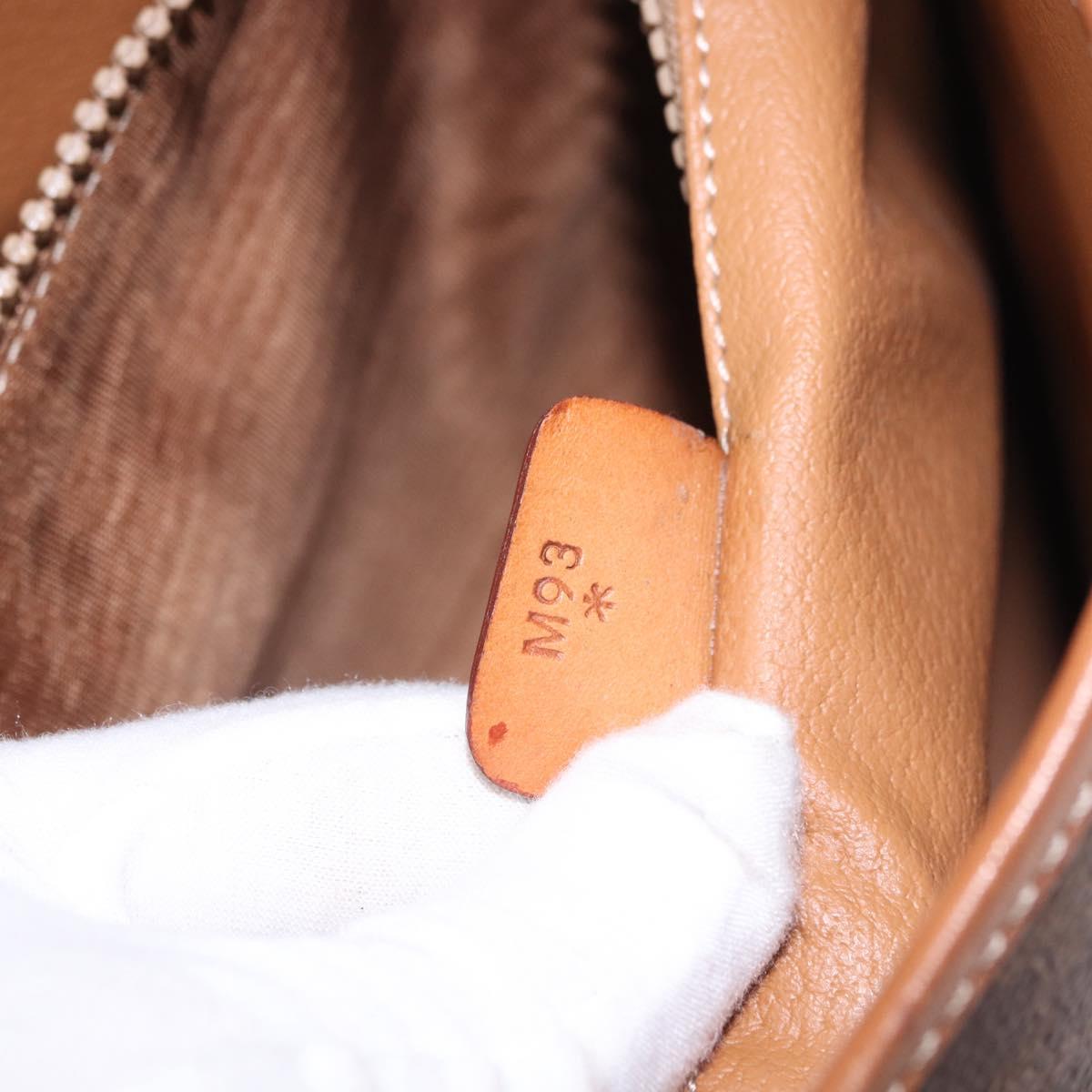 CELINE Macadam Canvas Tote Bag PVC Leather Brown Gold Auth 201082