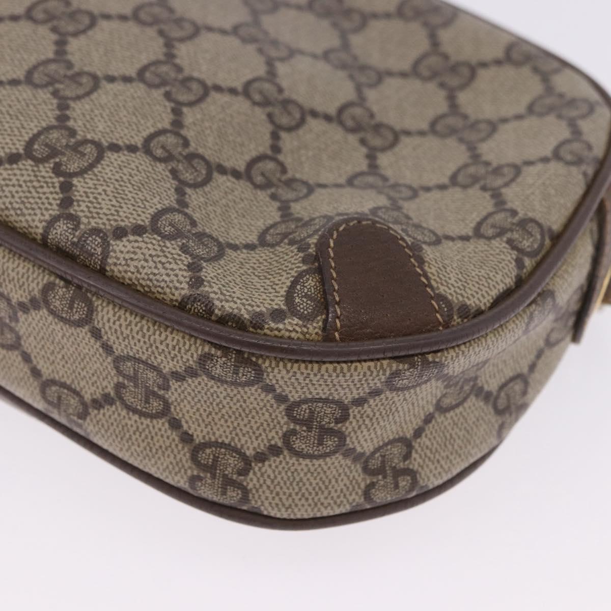 GUCCI GG Supreme Web Sherry Line Bag PVC Beige Gold 89 02 066 Auth 201083