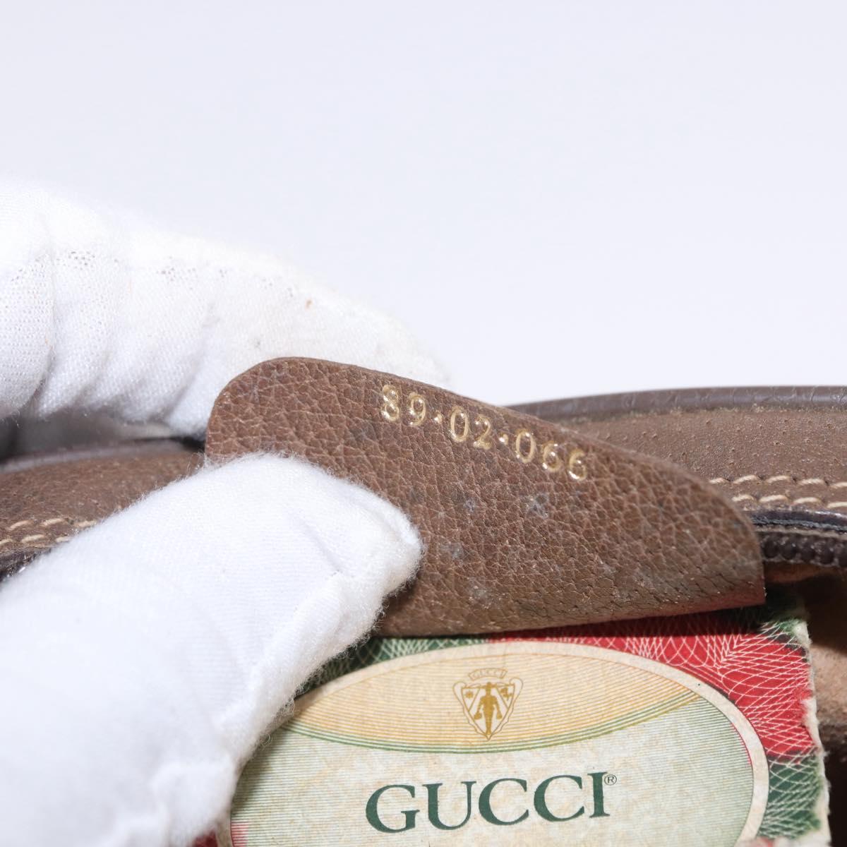 GUCCI GG Supreme Web Sherry Line Bag PVC Beige Gold 89 02 066 Auth 201083
