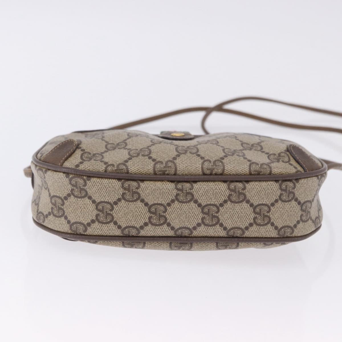 GUCCI GG Supreme Web Sherry Line Bag PVC Beige Gold 89 02 066 Auth 201083