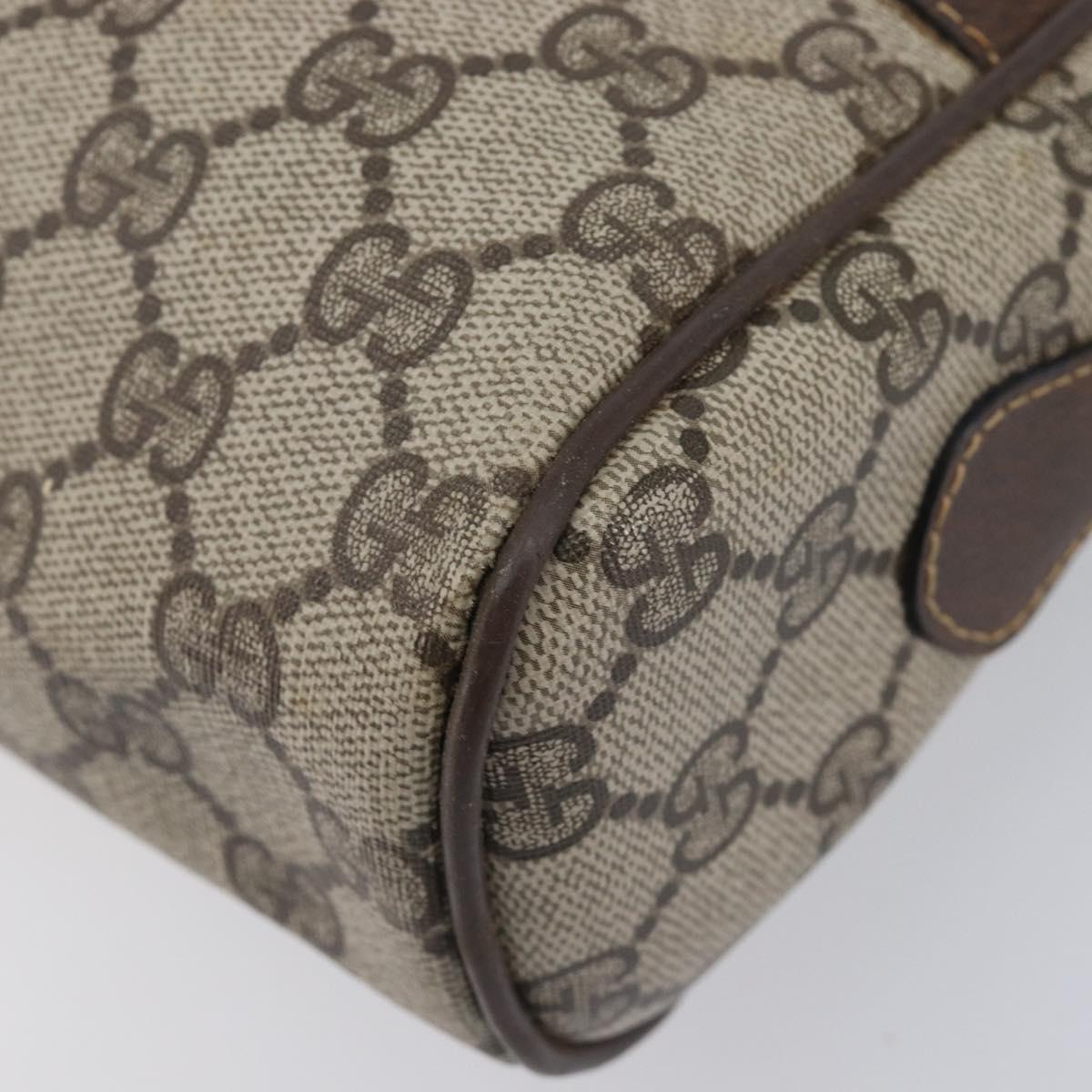 GUCCI GG Supreme Web Sherry Line Shoulder Bag PVC 2 Set Beige Auth 201091