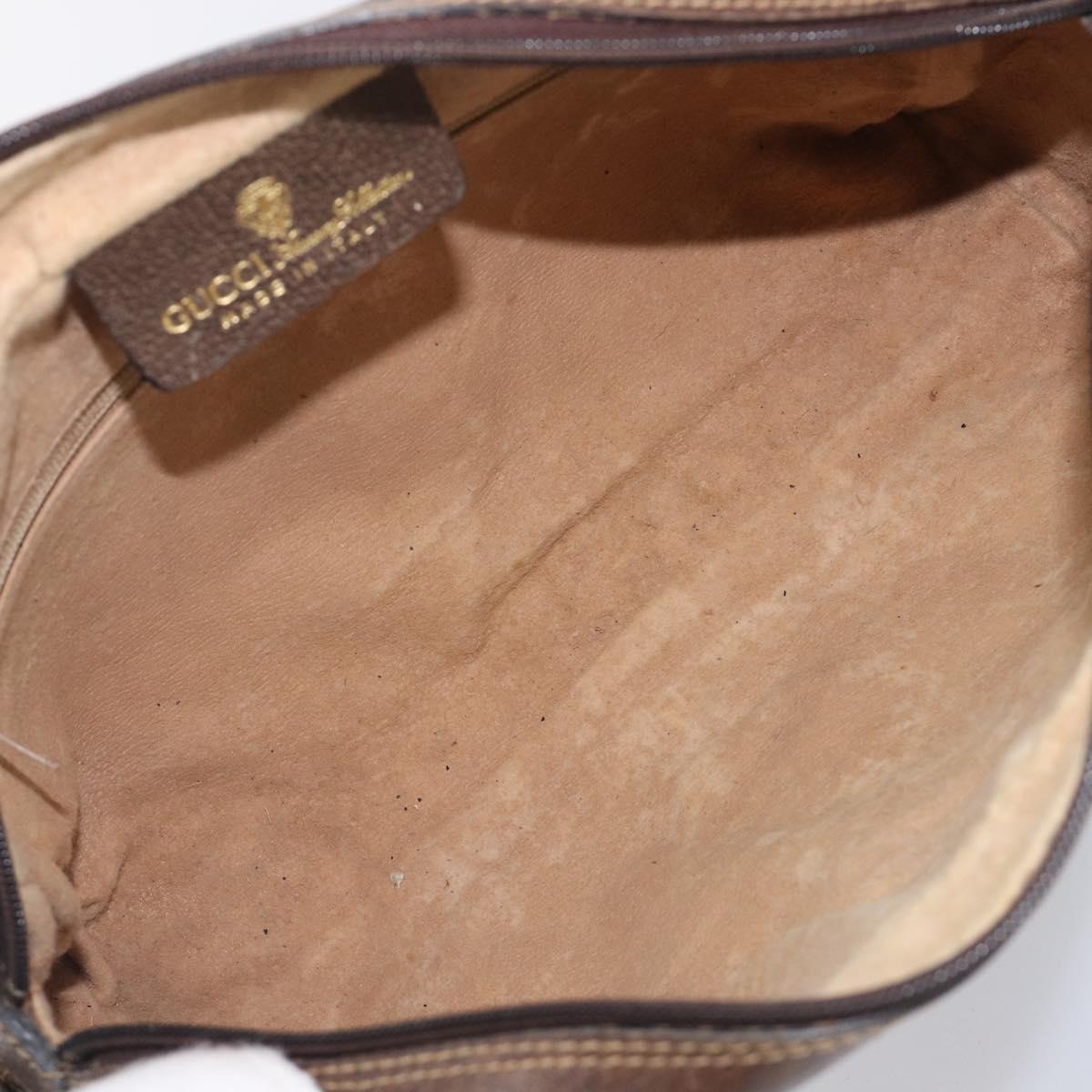 GUCCI GG Supreme Web Sherry Line Shoulder Bag PVC 2 Set Beige Auth 201091