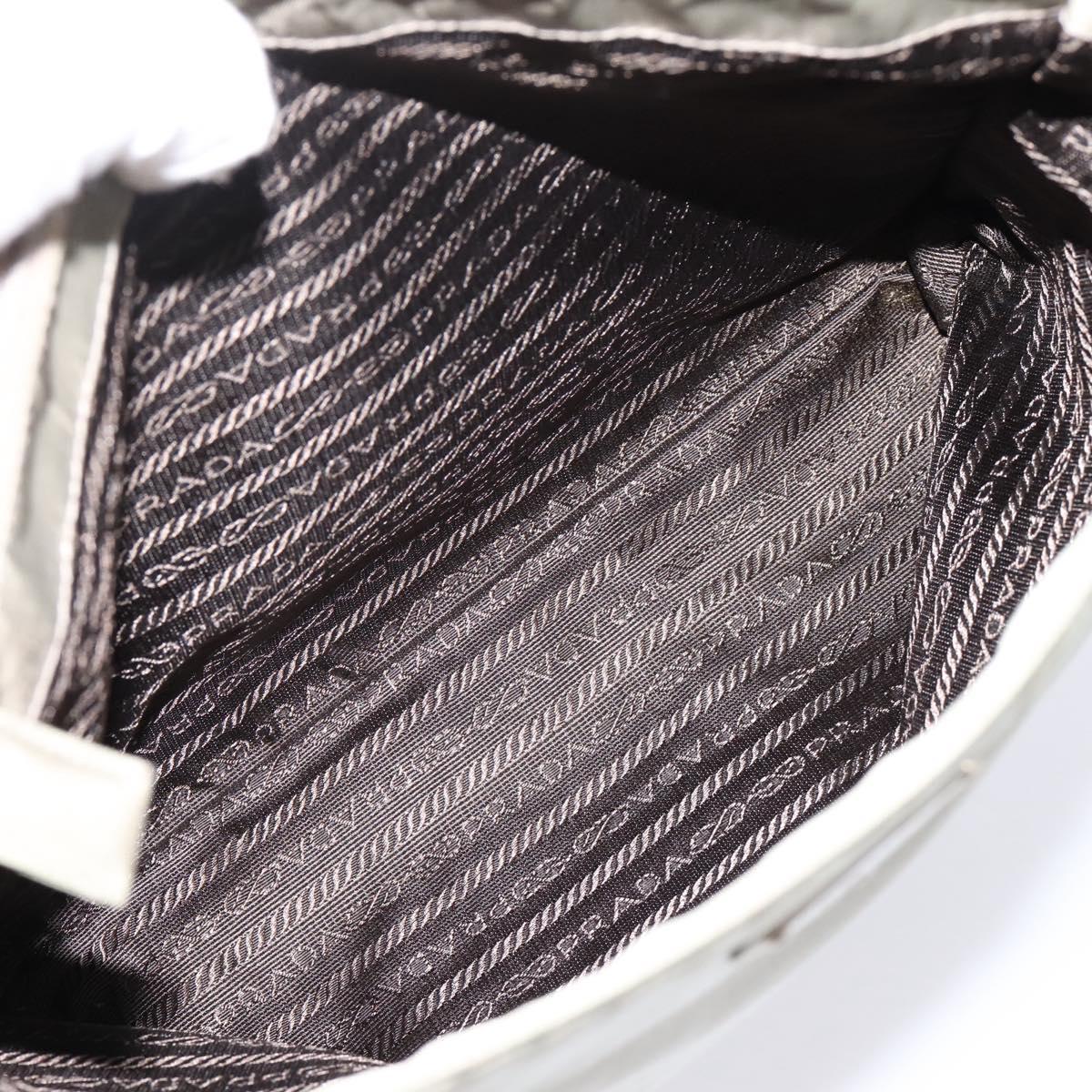 PRADA Tote Bag Nylon Green Silver Auth 201124A