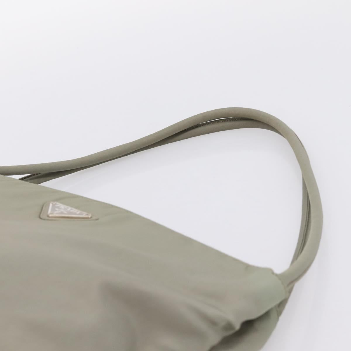 PRADA Tote Bag Nylon Green Silver Auth 201124A