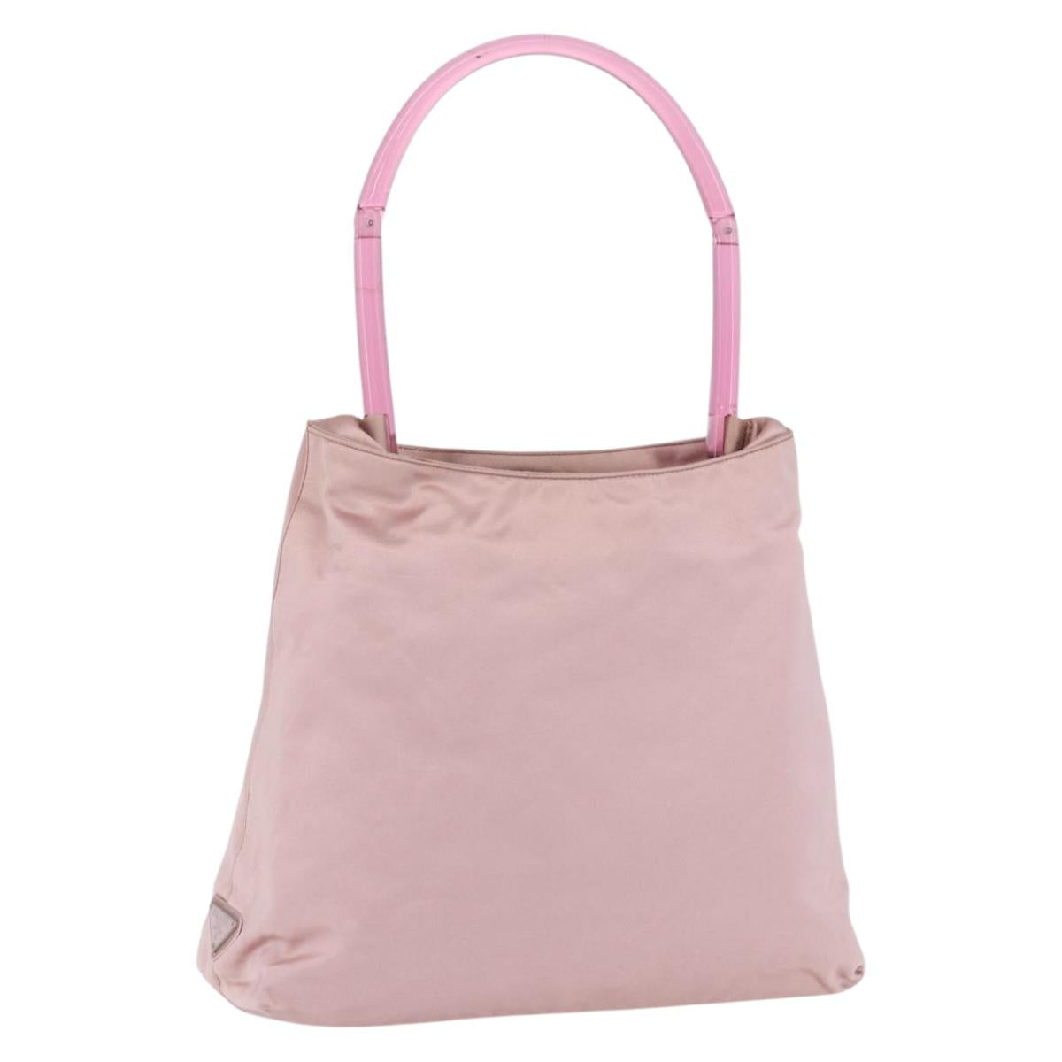 PRADA Shoulder Bag Satin Pink Auth 201126A