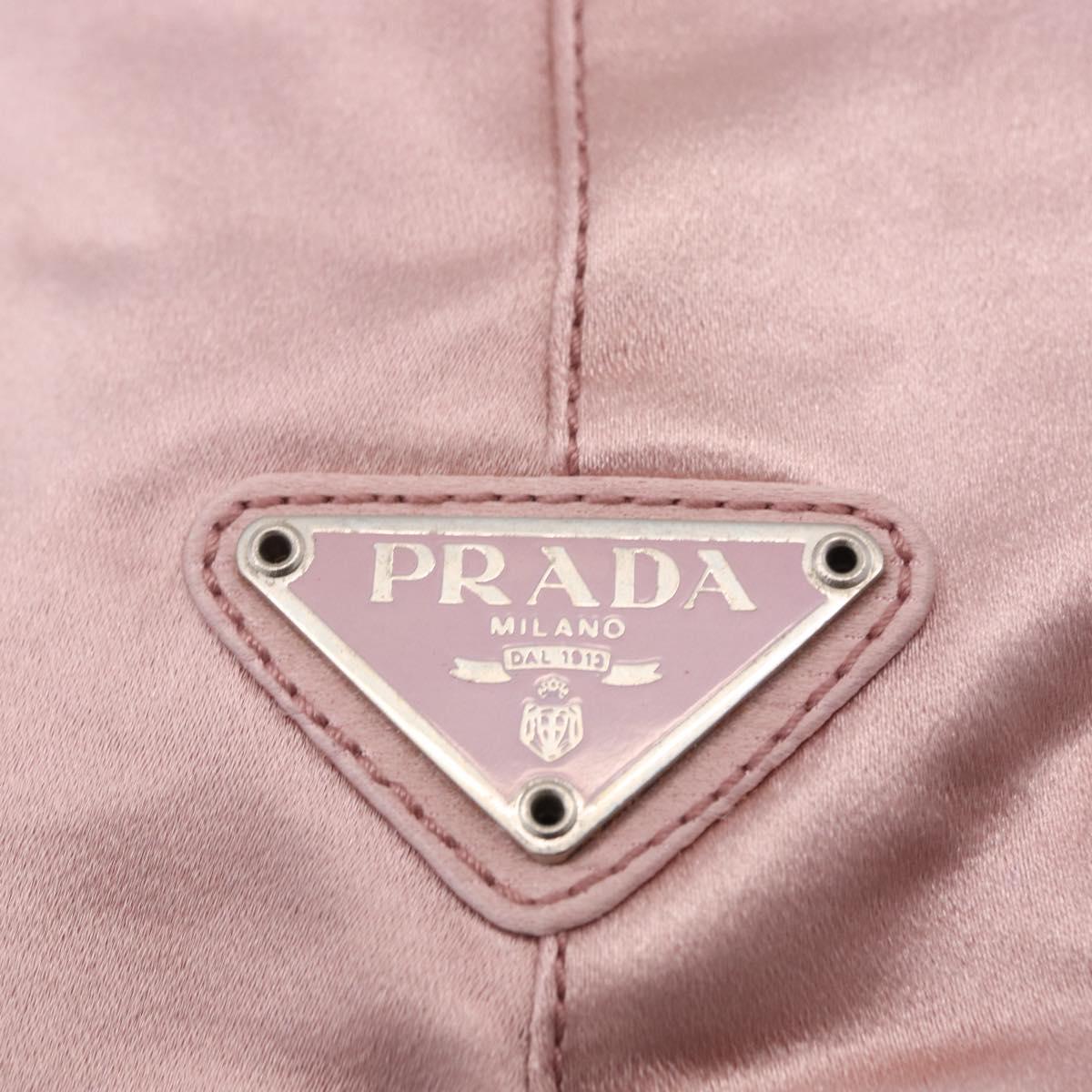 PRADA Shoulder Bag Satin Pink Auth 201126A