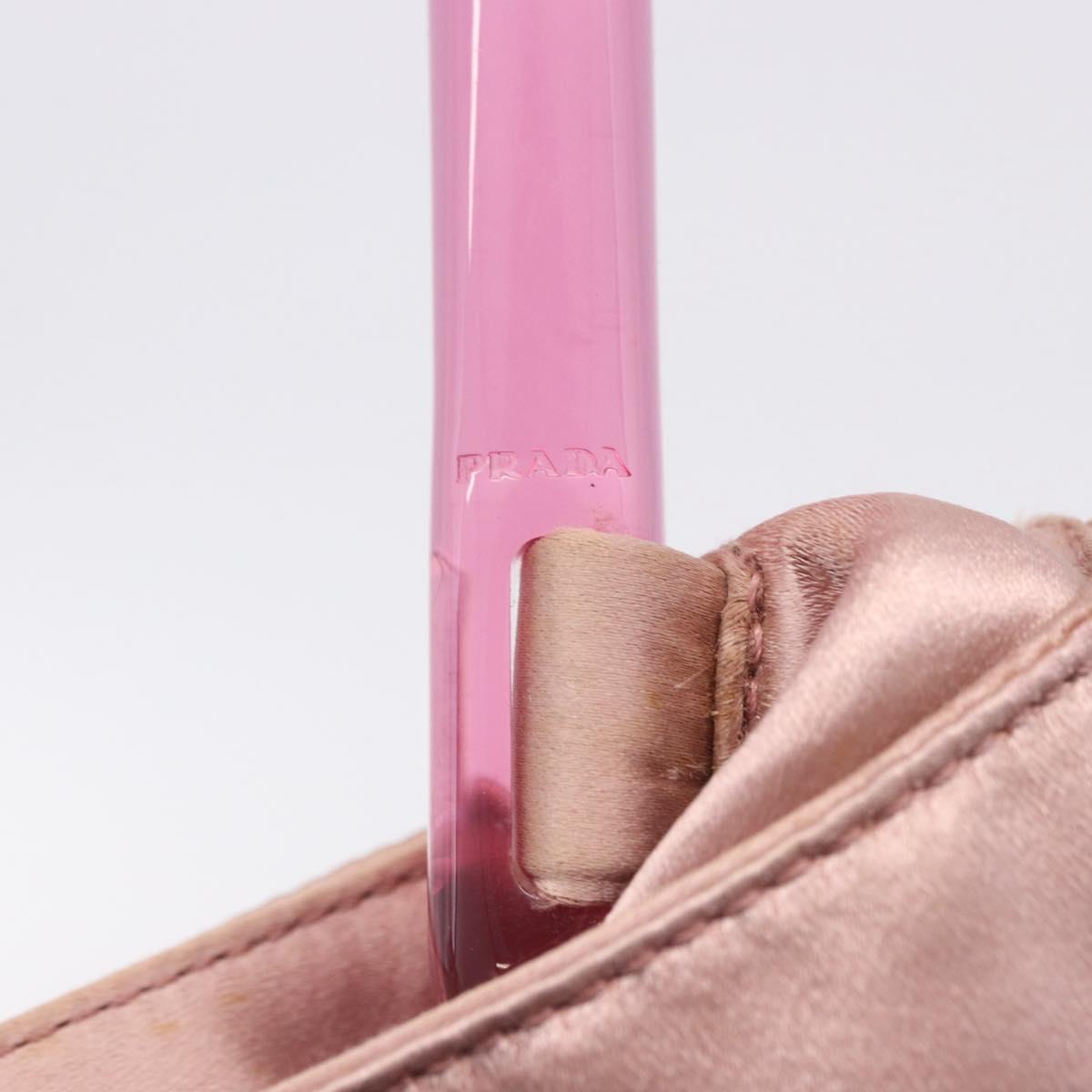 PRADA Shoulder Bag Satin Pink Auth 201126A