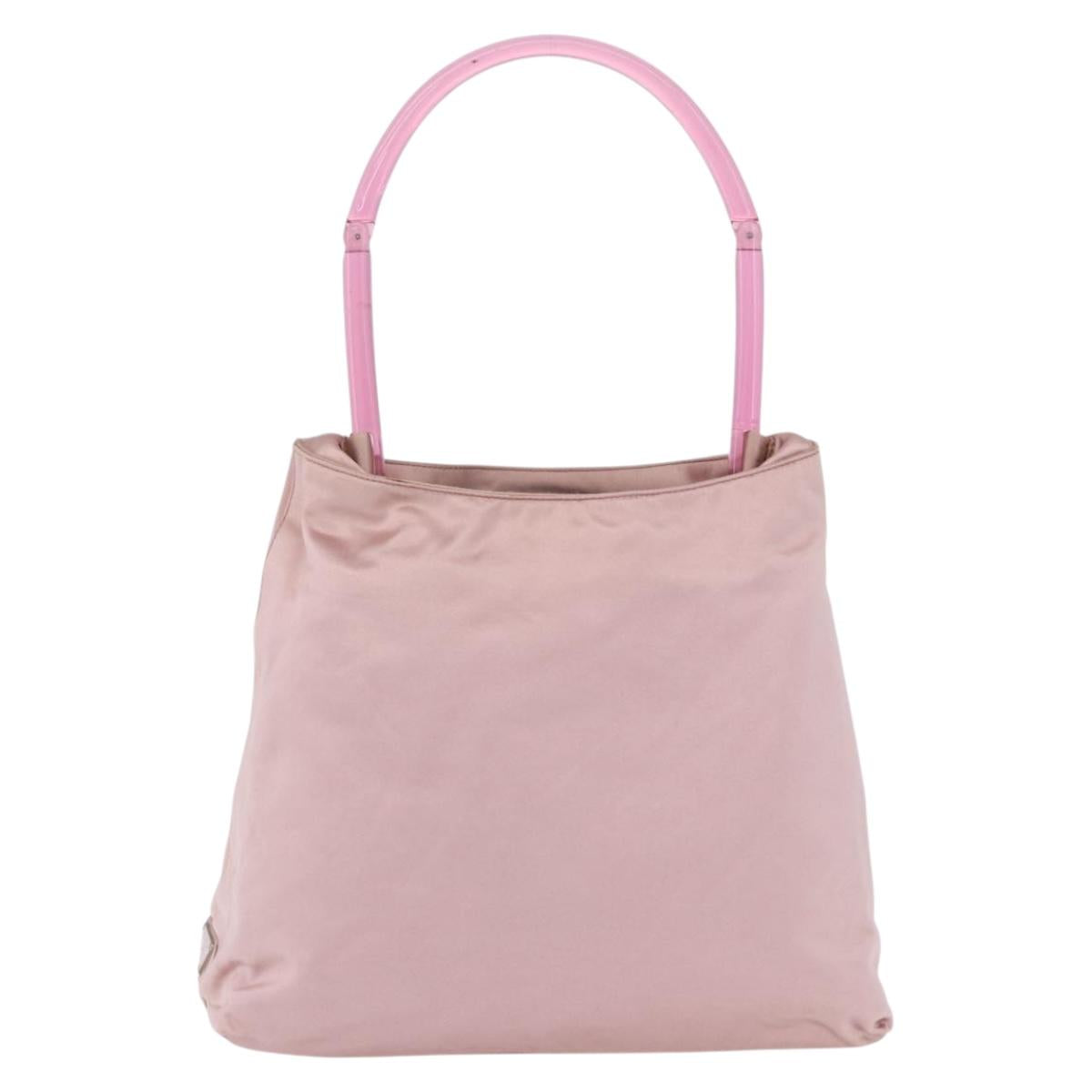 PRADA Shoulder Bag Satin Pink Auth 201126A
