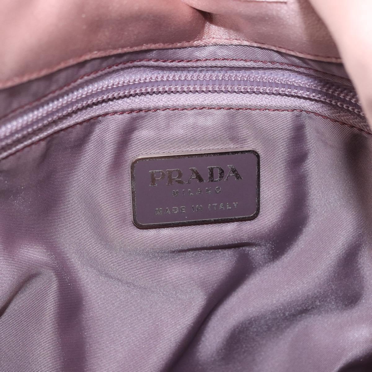 PRADA Shoulder Bag Satin Pink Auth 201126A
