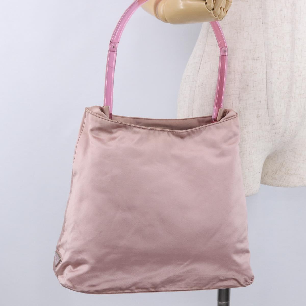PRADA Shoulder Bag Satin Pink Auth 201126A