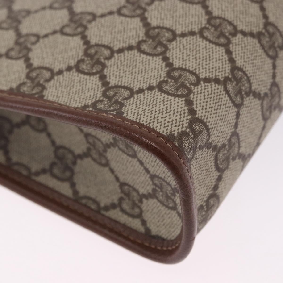 GUCCI GG Supreme Clutch Bag PVC Beige Gold Tone 014 115 6063 Auth 201128
