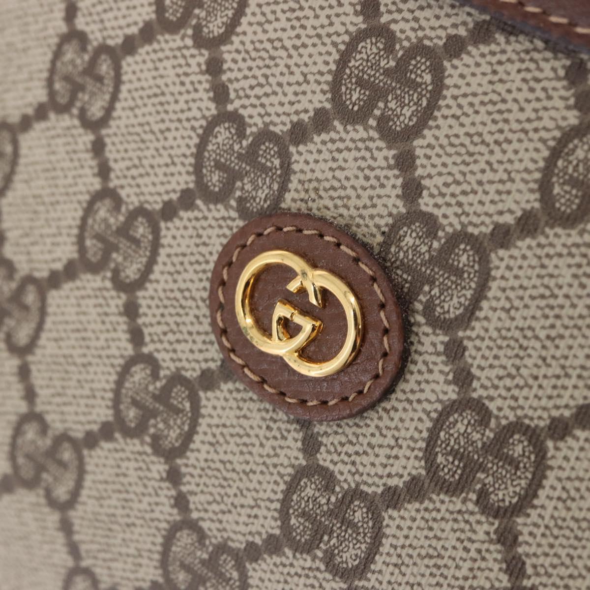 GUCCI GG Supreme Clutch Bag PVC Beige Gold Tone 014 115 6063 Auth 201128
