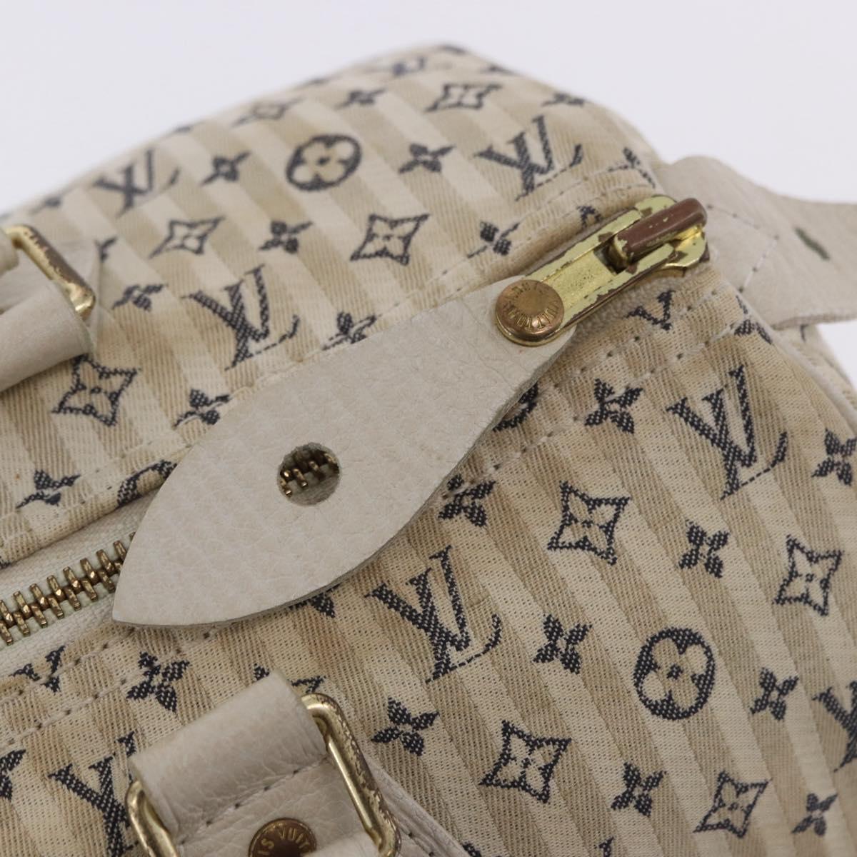 LOUIS VUITTON Monogram Mini Lin Croisette Speedy 30 Bag Blue M95500 Auth 201129A