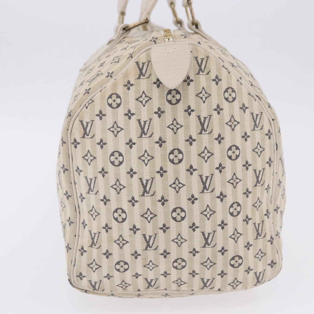 LOUIS VUITTON Monogram Mini Lin Croisette Speedy 30 Bag Blue M95500 Auth 201129A