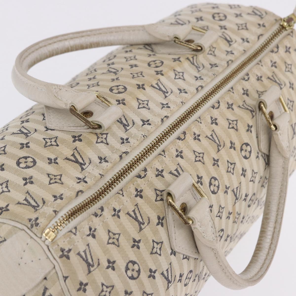 LOUIS VUITTON Monogram Mini Lin Croisette Speedy 30 Bag Blue M95500 Auth 201129A