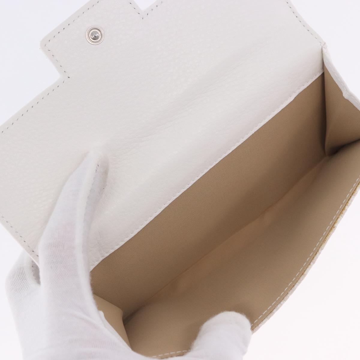 Christian Dior Trotter Canvas Long Wallet Beige Silver Auth 201131V