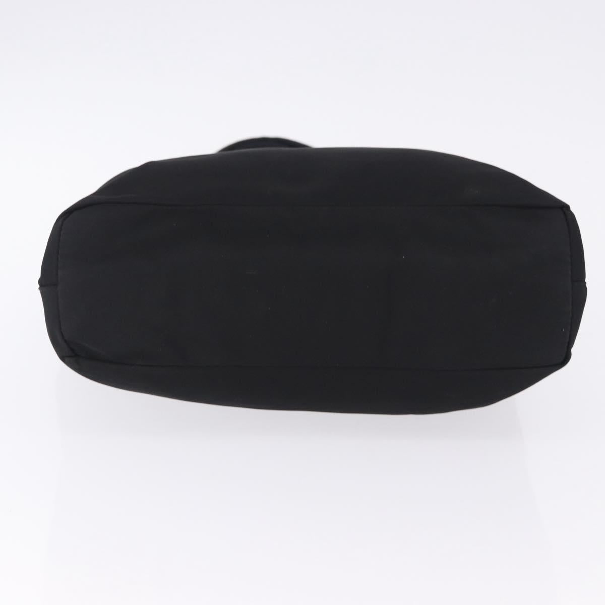 PRADA Tote Bag Nylon Black Silver Auth 201132A