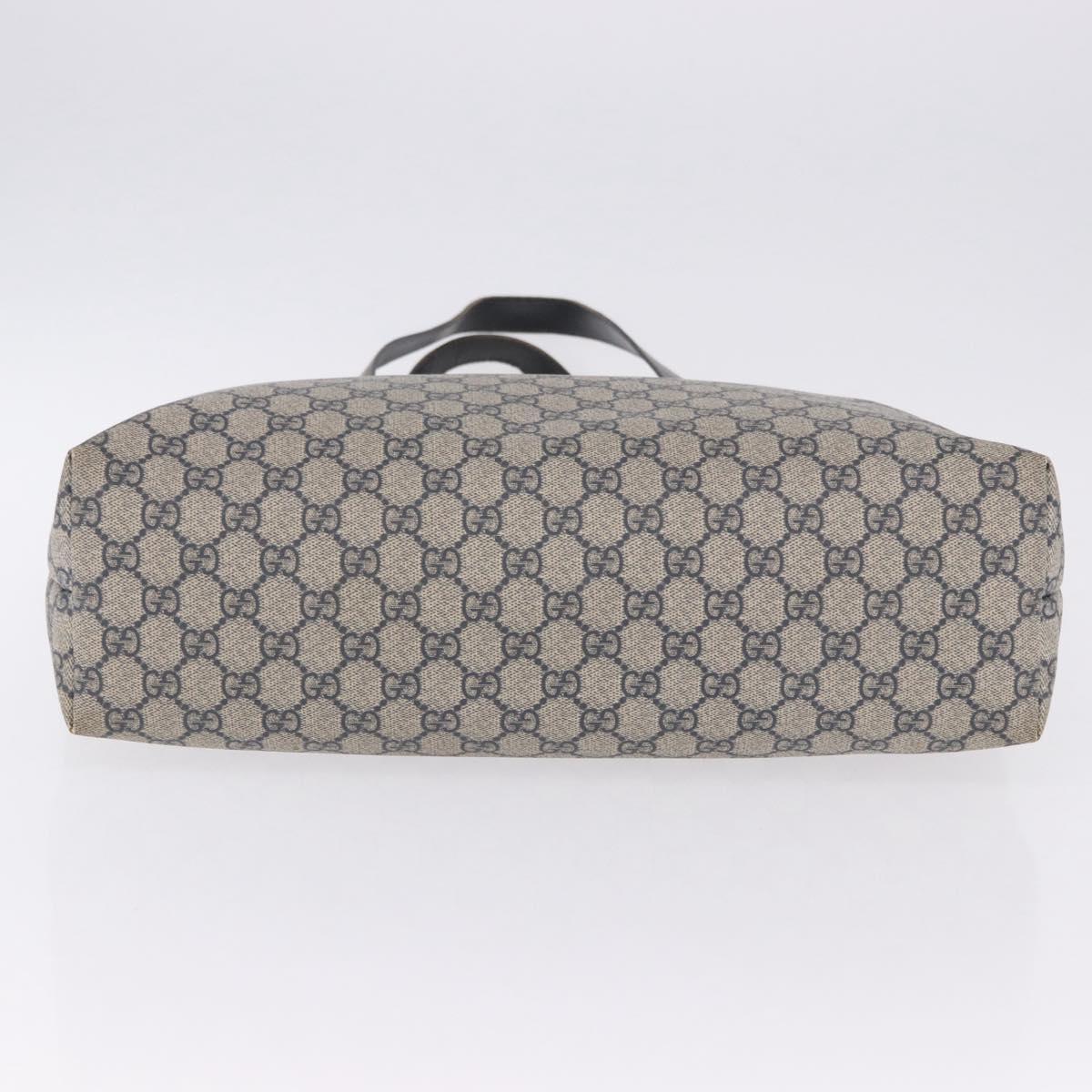 GUCCI GG Supreme Tote Bag PVC Navy Silver 211137 Auth 201133