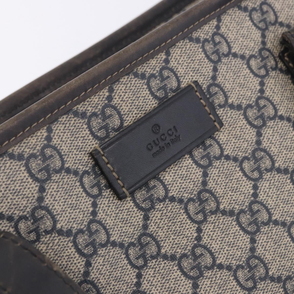 GUCCI GG Supreme Tote Bag PVC Navy Silver 211137 Auth 201133