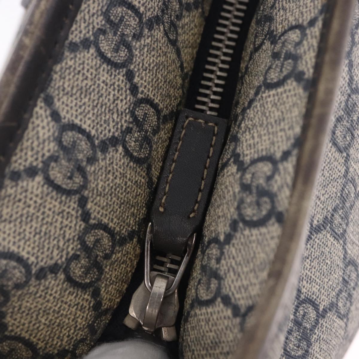 GUCCI GG Supreme Tote Bag PVC Navy Silver 211137 Auth 201133