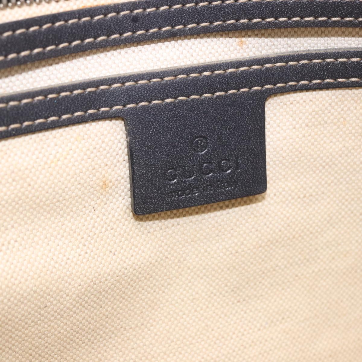 GUCCI GG Supreme Tote Bag PVC Navy Silver 211137 Auth 201133