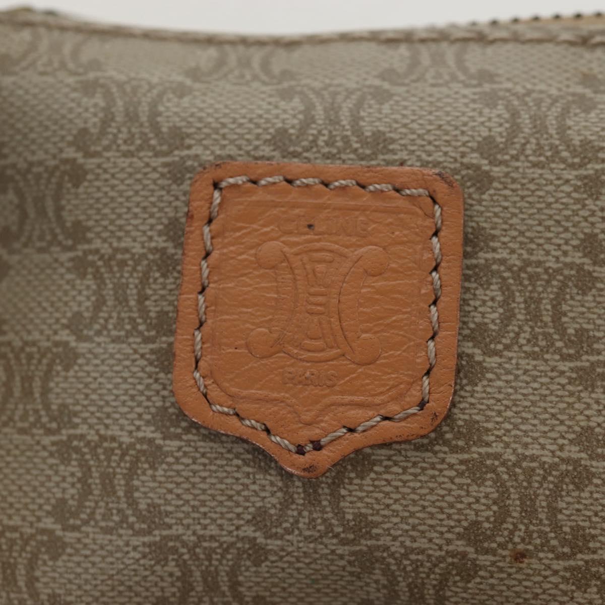 CELINE Macadam Canvas Hand Bag PVC Beige Gold Auth 201135V